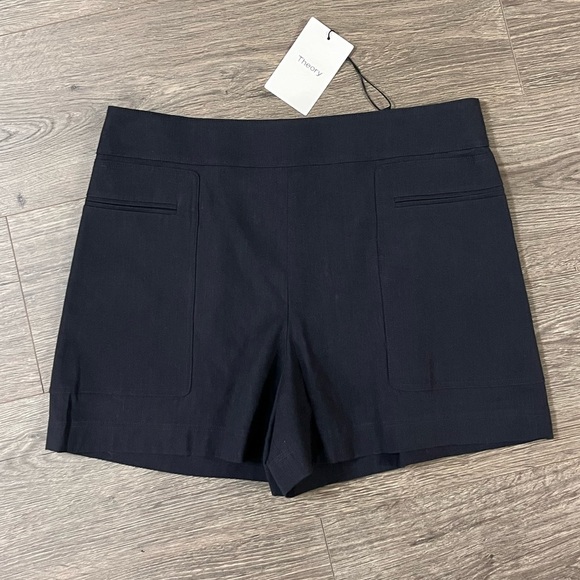 *NWT* Theory Mini Utility Short in Good Linen - Deep Navy - Picture 3 of 7